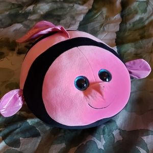 TY Beanie -LARGE Size  Her name is GILLY the Pink & Black Fish